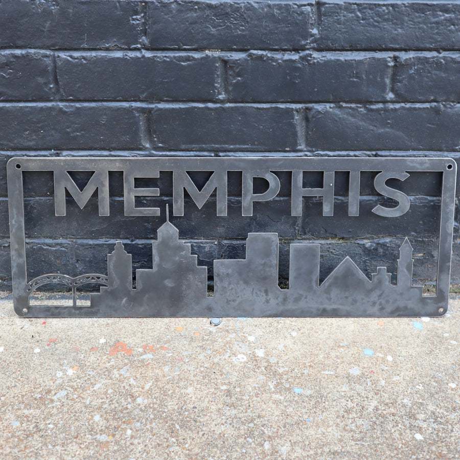 Personalized Metal Memphis Skyline Sign - Memphis, Tennessee Wall Art ...