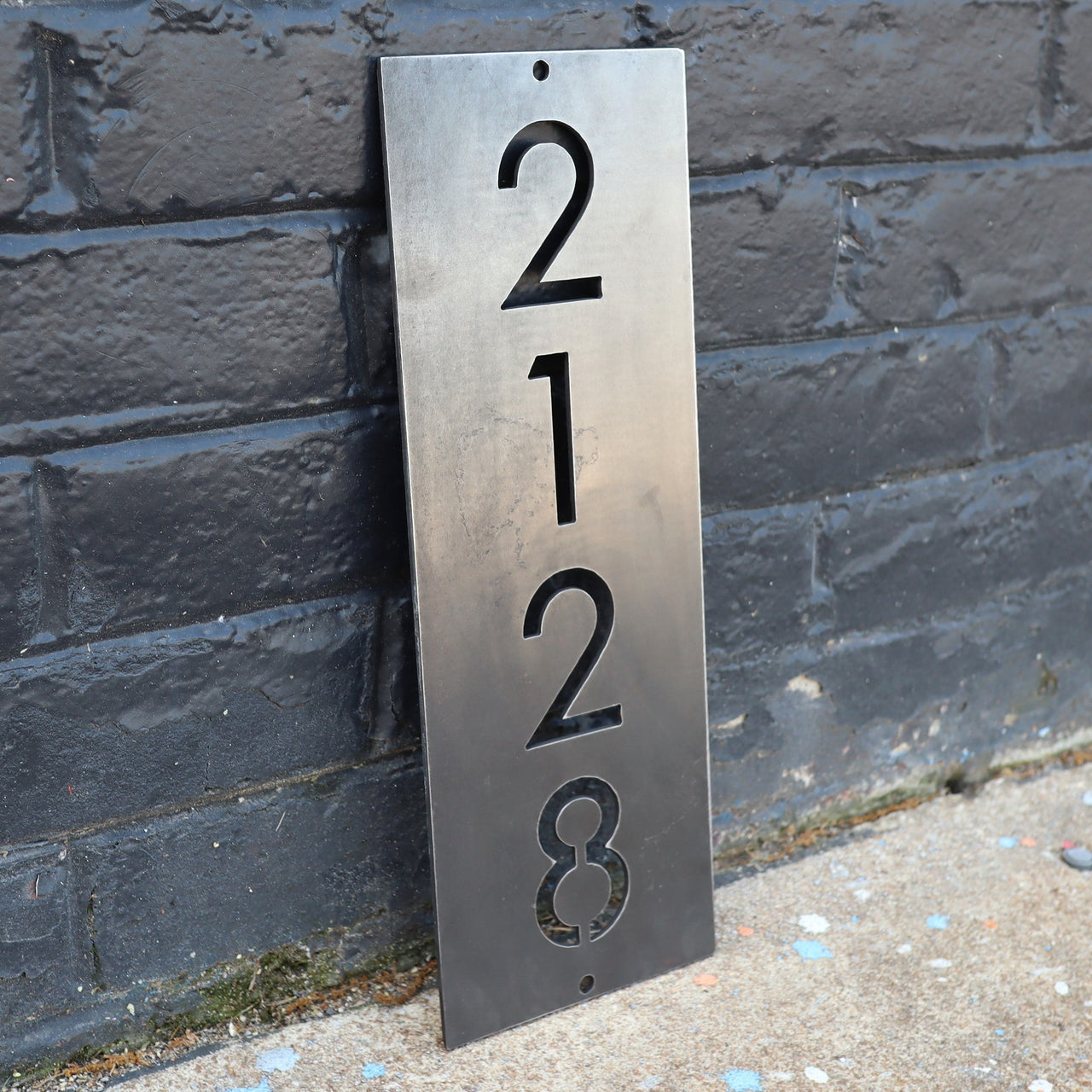 Metal House Address Sign - Vertical Home Address Plaque - House Numbers