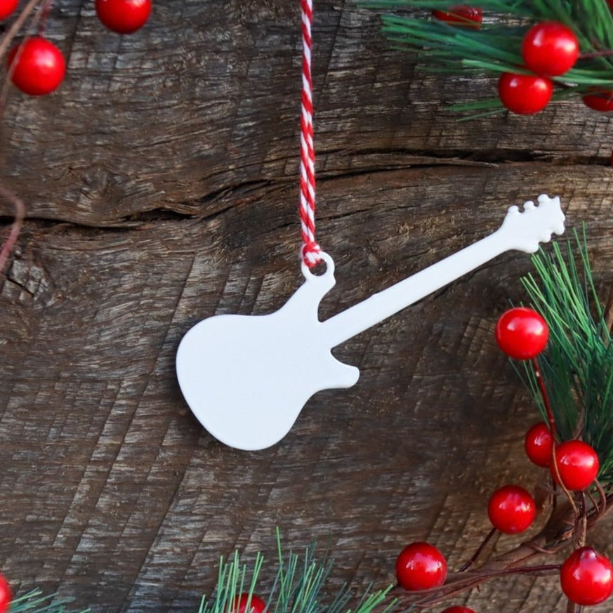 Electric Guitar Christmas Ornament - Holiday Stocking Stuffer Gift - Tree Home Decor