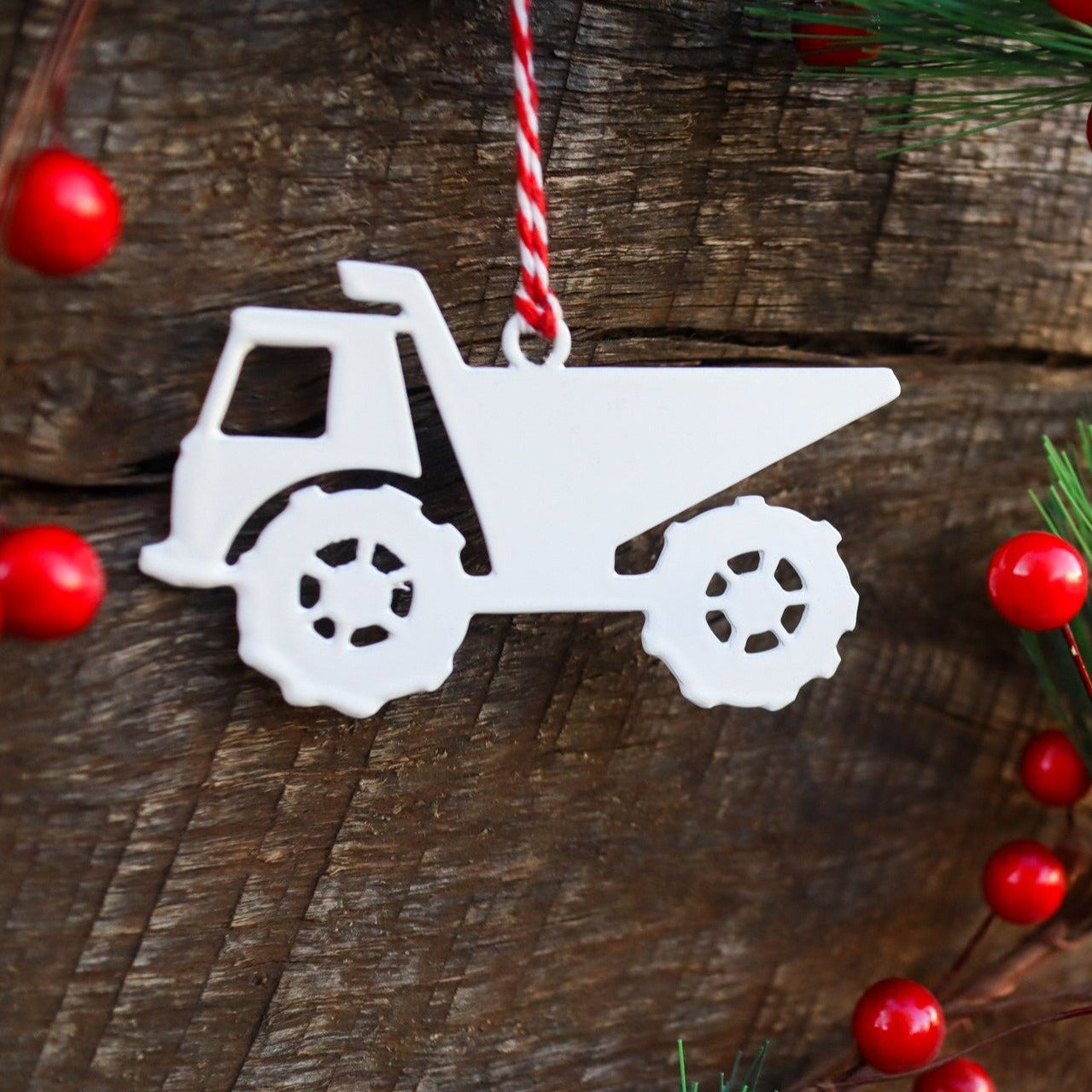 Dump Truck Christmas Ornament - Holiday Stocking Stuffer Gift - Tree Home Decor