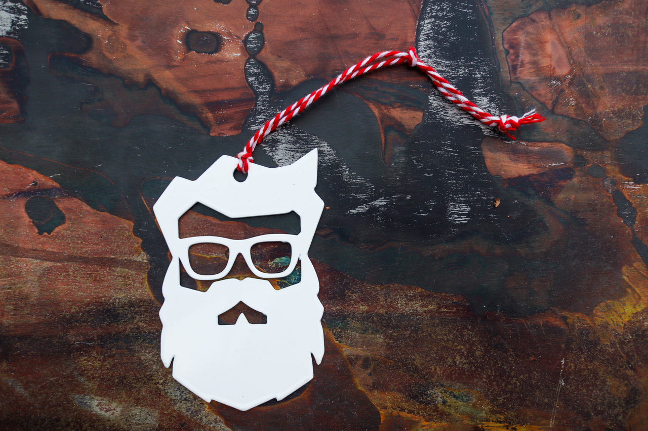 Hipster Santa Christmas Ornament - Holiday Stocking Stuffer Gift - Tree Home Decor