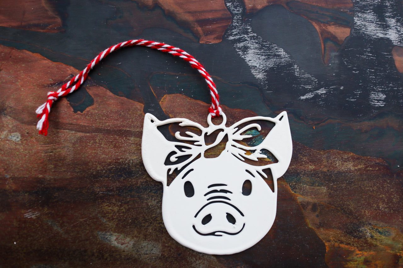 Sassy Piglet Christmas Ornament - Holiday Stocking Stuffer Gift - Tree Home Decor