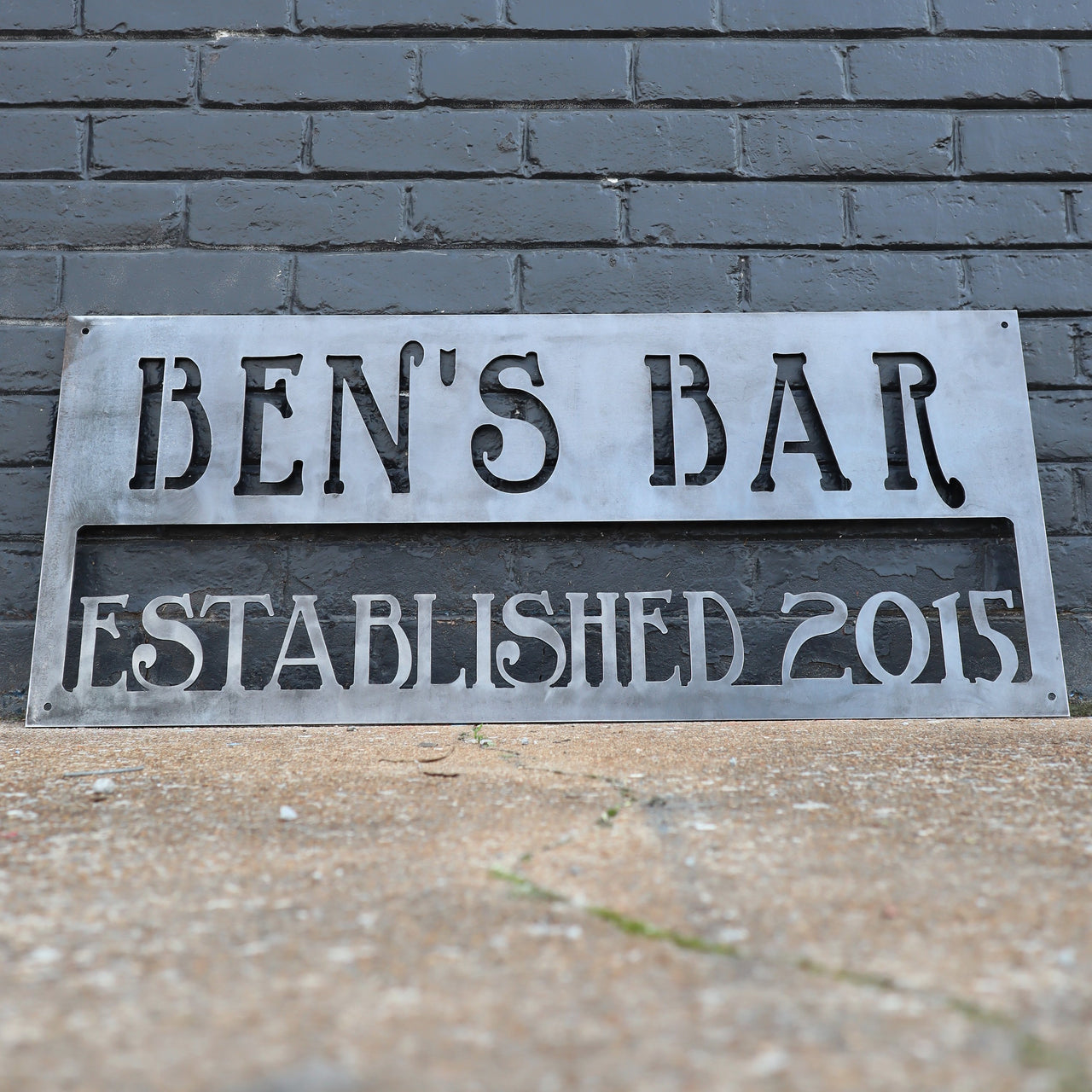 Personalized Metal Bar Sign - Dad's Man Cave Wall Art - Compound, Clubhouse, Outdoor Garden Decor