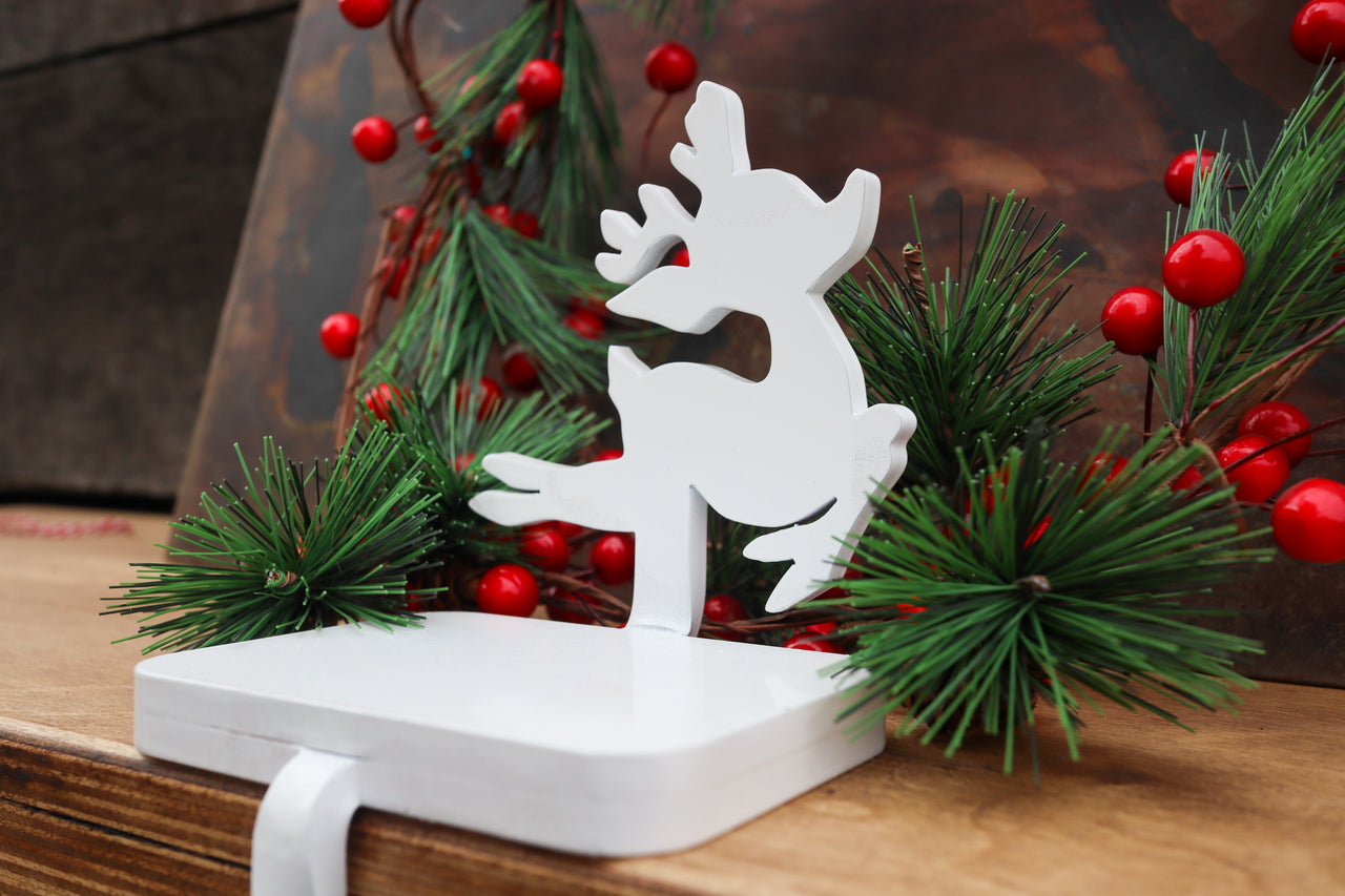 Heavy Rudolph Stocking Holder - FREE SHIPPING, Reindeer, Heavy, Clean, Unique, Use on Mantel, Stairs, or Shelf Holiday Gift for Everyone