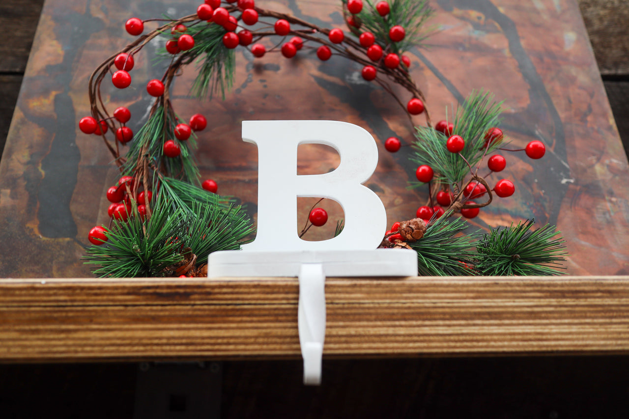 Personalized Monogram Stocking Hanger - Heavy Stocking Holder - Christmas Stocking Hook
