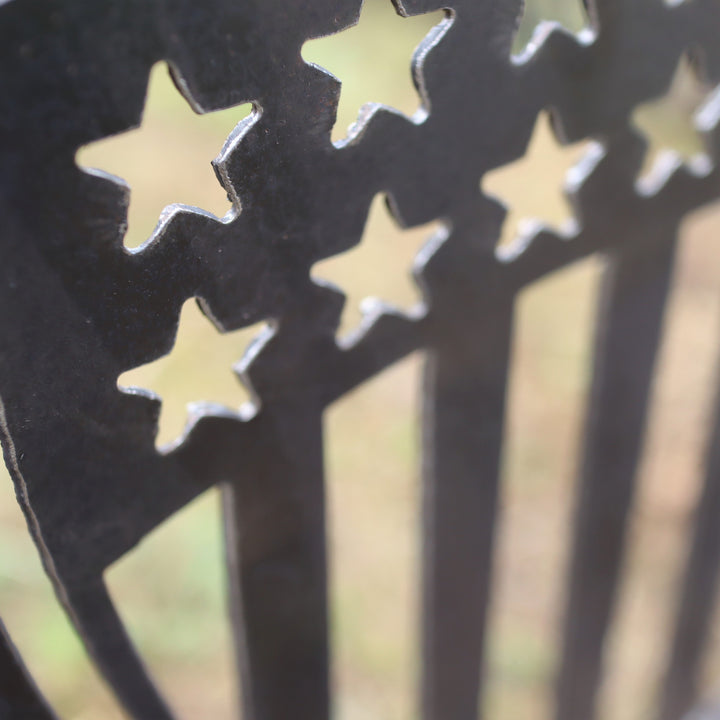 Patriotic Steel Fire Pit - 'Merica Metal Outdoor Backyard Fire Ring - American Fourth of July Patio Decor
