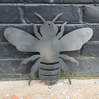 Thumbnail for Garden Bumble Bee Metal Sign - Honey Bee Home Wall Art - Flowers, Summer Yard Decor
