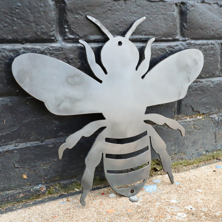 Garden Bumble Bee Metal Sign - Honey Bee Home Wall Art - Flowers, Summer Yard Decor