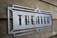 Thumbnail for Metal Art Deco Theater Marquee Sign - Vintage Cinema Decor - Retro Home Theater Art - Movie Room Decor - Vintage Film Art - Free Shipping