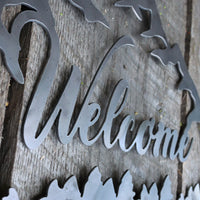 Thumbnail for Rustic Welcome Sign - Metal Address House Number - Mountain and Forest Decor