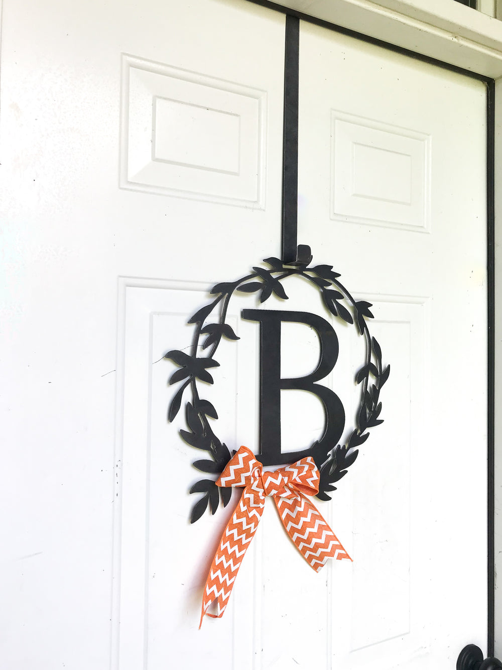 Front Door Hanger, view 1 - handmade laser cut metal by Maker Table