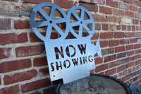 Thumbnail for Vintage Metal Film Camera Sign - Now Showing - Home Theater Wall Art - Man Cave Decor - Film Lover Gift