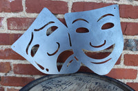 Thumbnail for Vintage Metal Drama Face Masks - Retro Home Theater Decor - Vintage Cinema Wall Art - Art Deco Decor