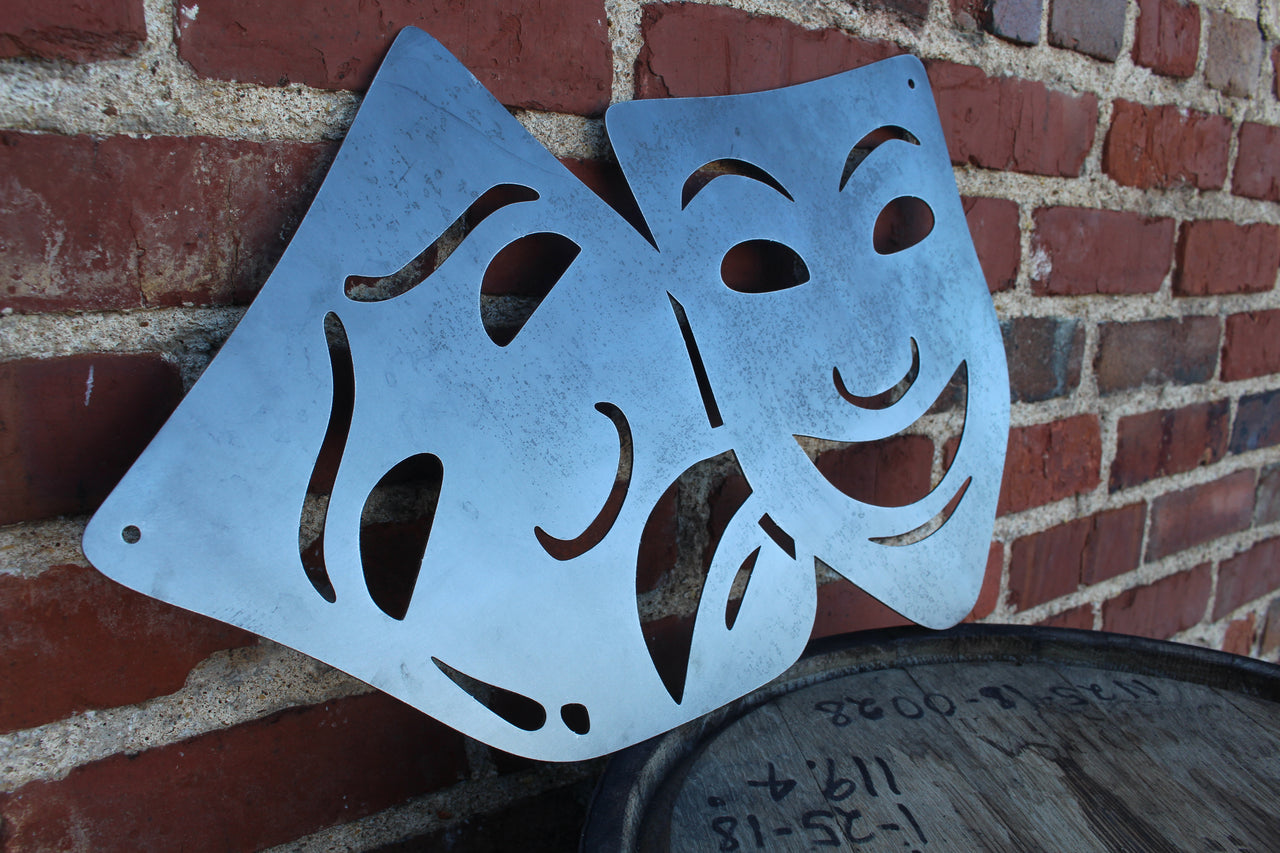 Wall Metal Art Decoration - Comedy Greek Theater Mask. Appalachian Hardware