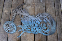Thumbnail for Metal Motorcycle Sign - Chopper Garage Sign - Man Cave Wall Decor - Body Shop Wall Art - Unique Bike Sign For Dad