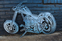 Thumbnail for Metal Motorcycle Sign - Chopper Garage Sign - Man Cave Wall Decor - Body Shop Wall Art - Unique Bike Sign For Dad