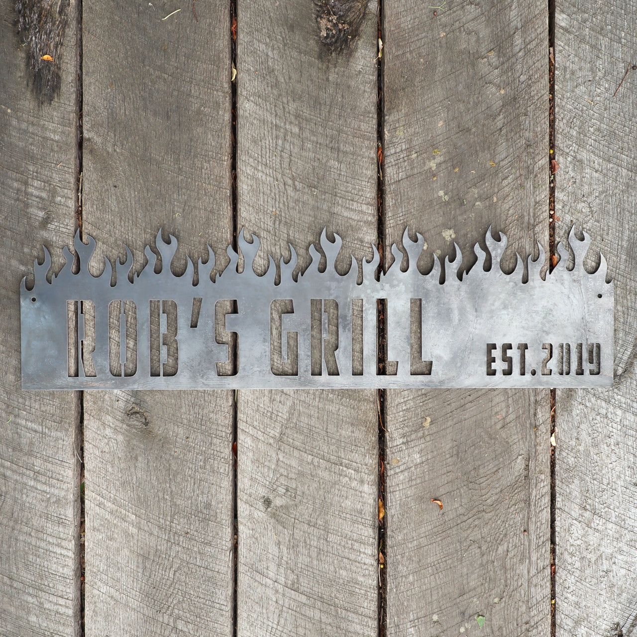 Personal Grill BBQ Metal Sign - Father's Day - Personalized Barbeque, Barbecue, Smoker Decor - Green Egg, Traeger Established Date