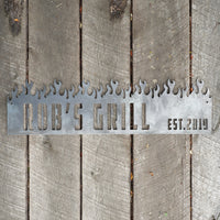 Thumbnail for Personal Grill BBQ Metal Sign - Father's Day - Personalized Barbeque, Barbecue, Smoker Decor - Green Egg, Traeger Established Date