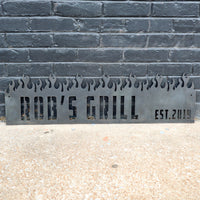 Thumbnail for Personal Grill BBQ Metal Sign - Father's Day - Personalized Barbeque, Barbecue, Smoker Decor - Green Egg, Traeger Established Date