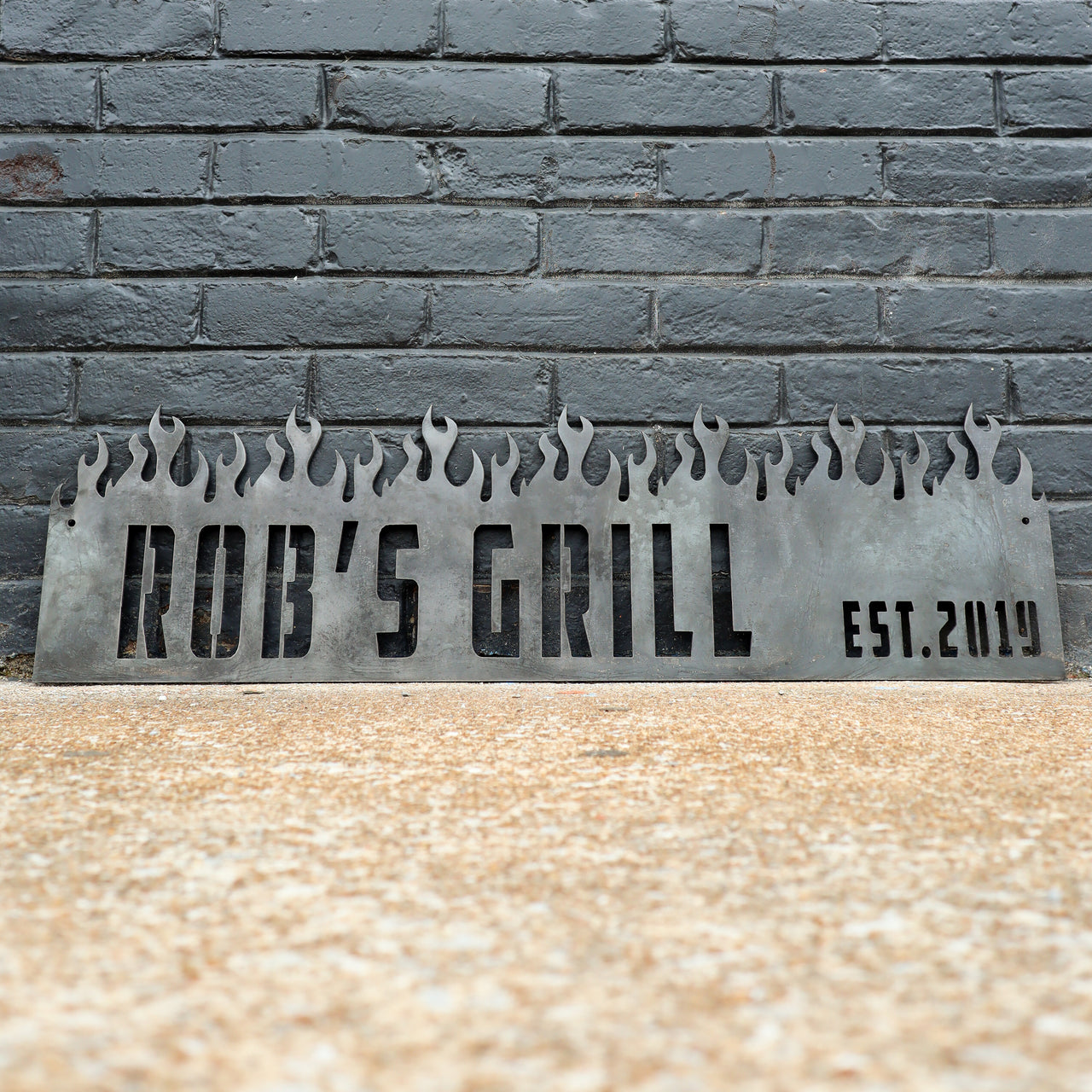 Personalized BBQ Sign  Custom Outdoor Metal BBQ Sign - Rusty