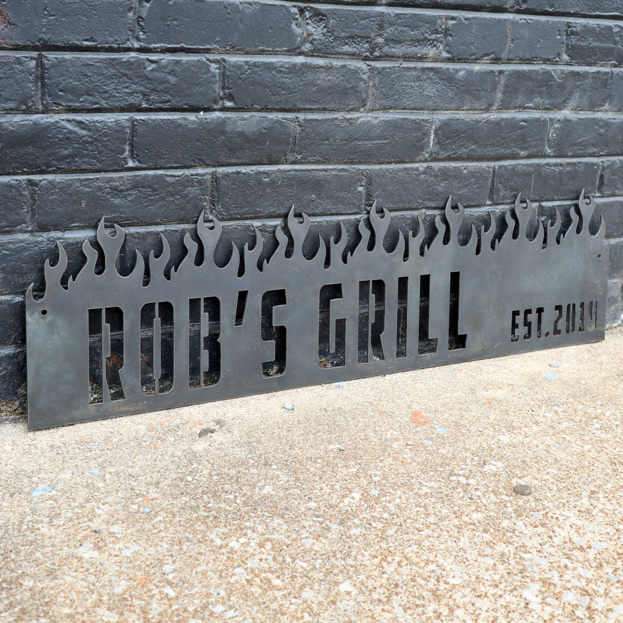 Personal Grill BBQ Metal Sign - Father's Day - Personalized Barbeque, Barbecue, Smoker Decor - Green Egg, Traeger Established Date