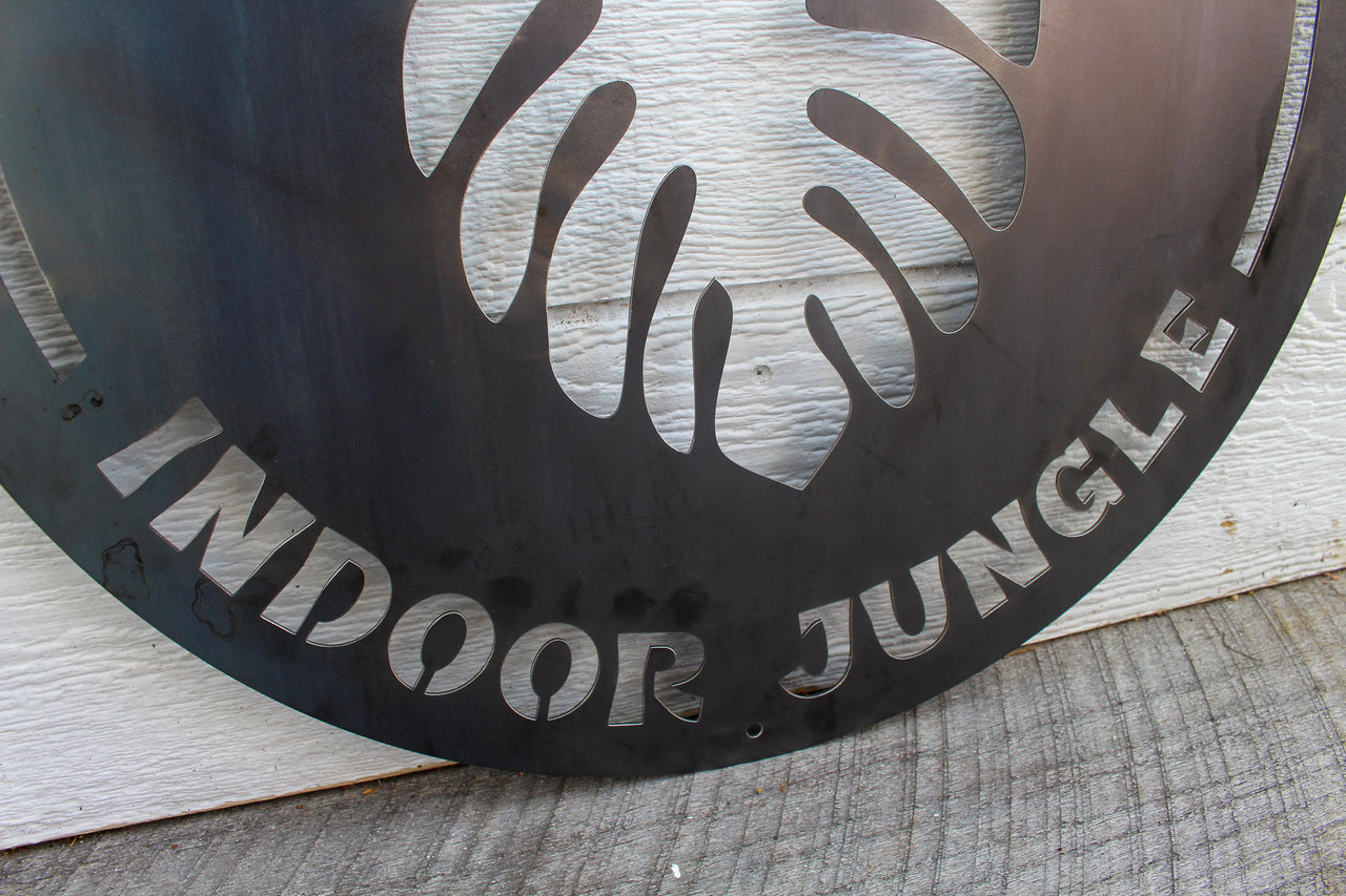 Custom Metal Indoor Jungle Sign - Personalized House Plant Decor - Custom Monstera Wall Art - Swiss Cheese Plant Home Decor