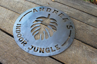 Thumbnail for Custom Metal Indoor Jungle Sign - Personalized House Plant Decor - Custom Monstera Wall Art - Swiss Cheese Plant Home Decor