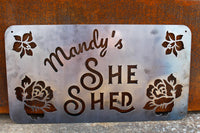 Thumbnail for Custom Metal She Shed Sign - Personalized She Shed Decor - Custom Babe Cave Sign - She Shed Wall Art