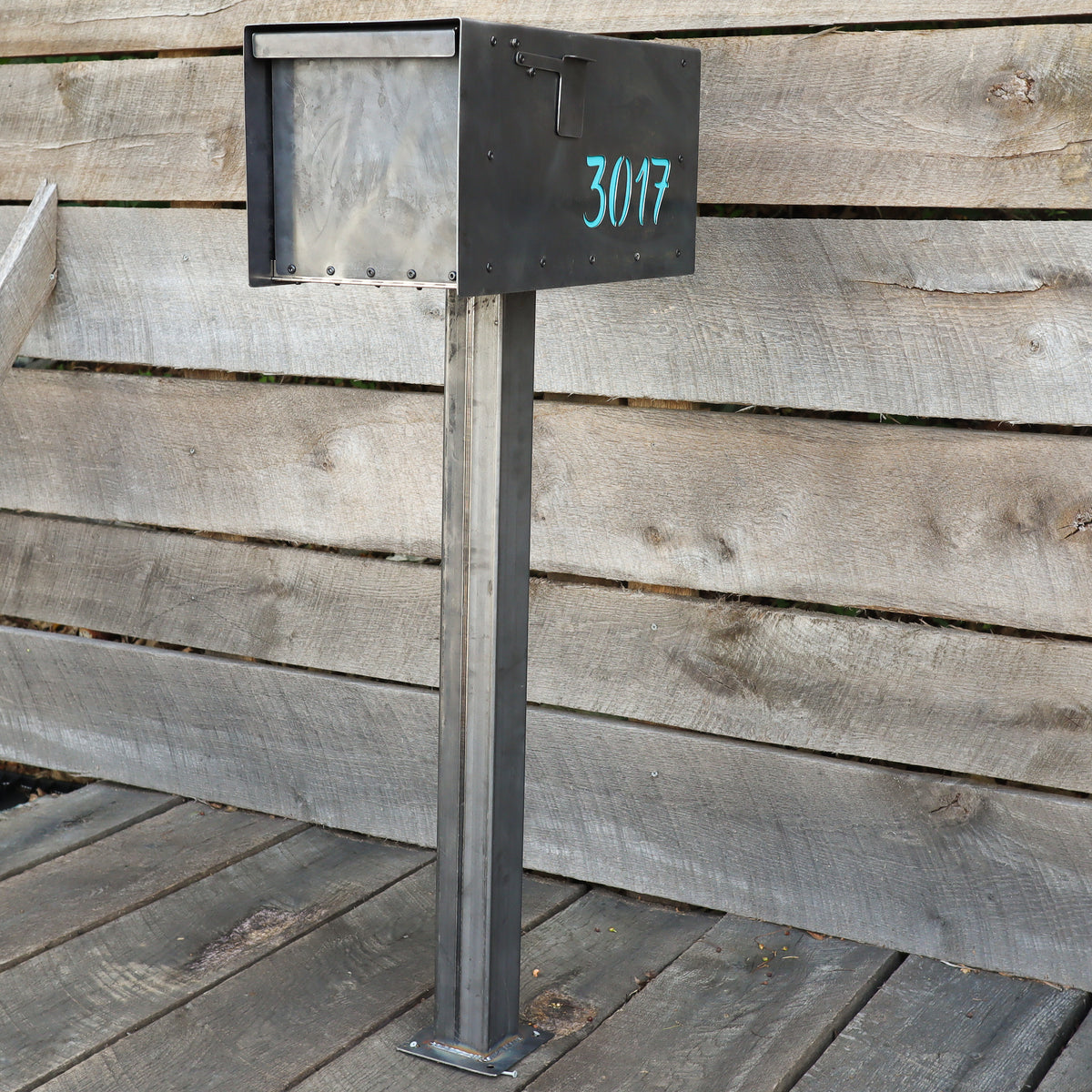 Custom Modern Steel Mailbox - Metal Address Mail Box with Personalized ...