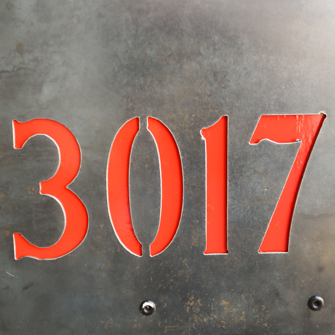 Modern Steel Mailbox - Metal Address Mail Box with Personalized Numbers - Letter Box Post