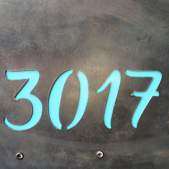 Custom Modern Steel Mailbox - Metal Address Mail Box with Personalized Numbers - Letter Box Post