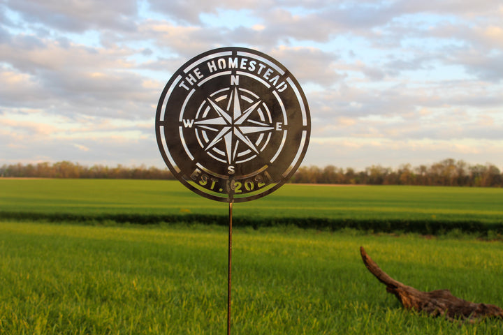 Compass Rose Garden Stakes