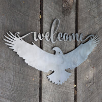 Thumbnail for Patriotic Welcome Metal Sign - American Eagle Wall Art - Fourth of July Decor