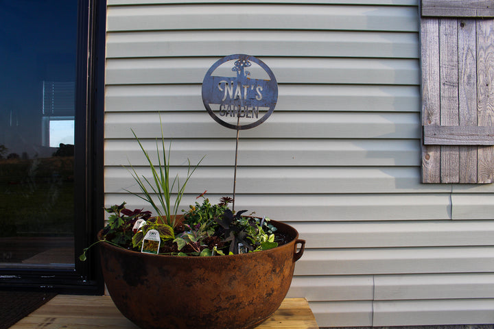 Personalized Mushroom Garden Stakes