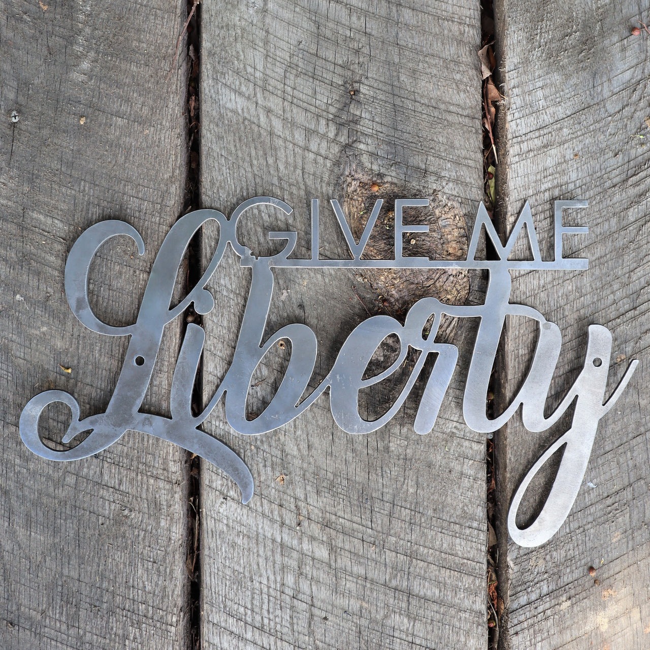 Give me Liberty Metal Sign - Patriotic Wall Art - Fourth of July Decor