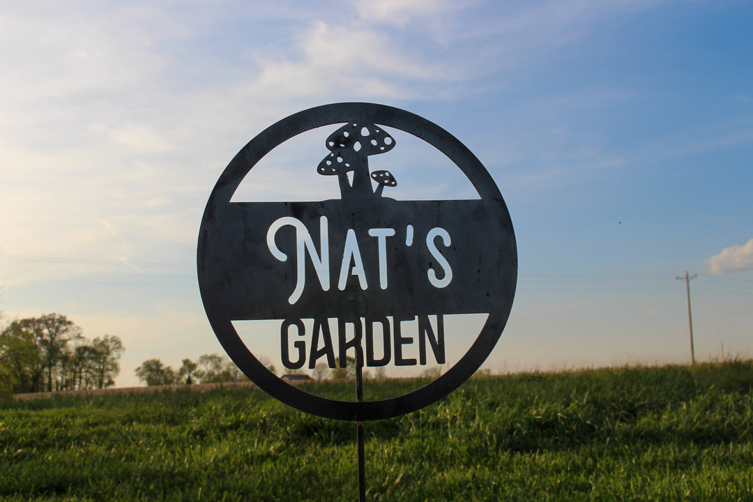 Personalized Mushroom Garden Stakes