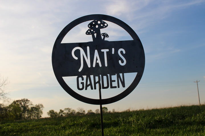 Personalized Mushroom Garden Stakes