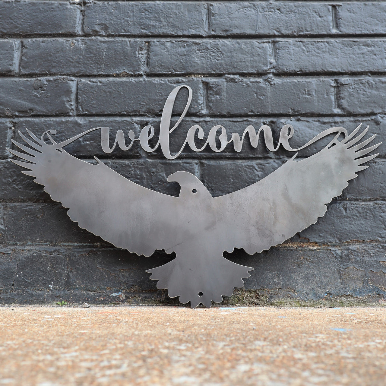 Patriotic Welcome Metal Sign - American Eagle Wall Art - Fourth of July Decor