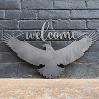 Thumbnail for Patriotic Welcome Metal Sign - American Eagle Wall Art - Fourth of July Decor