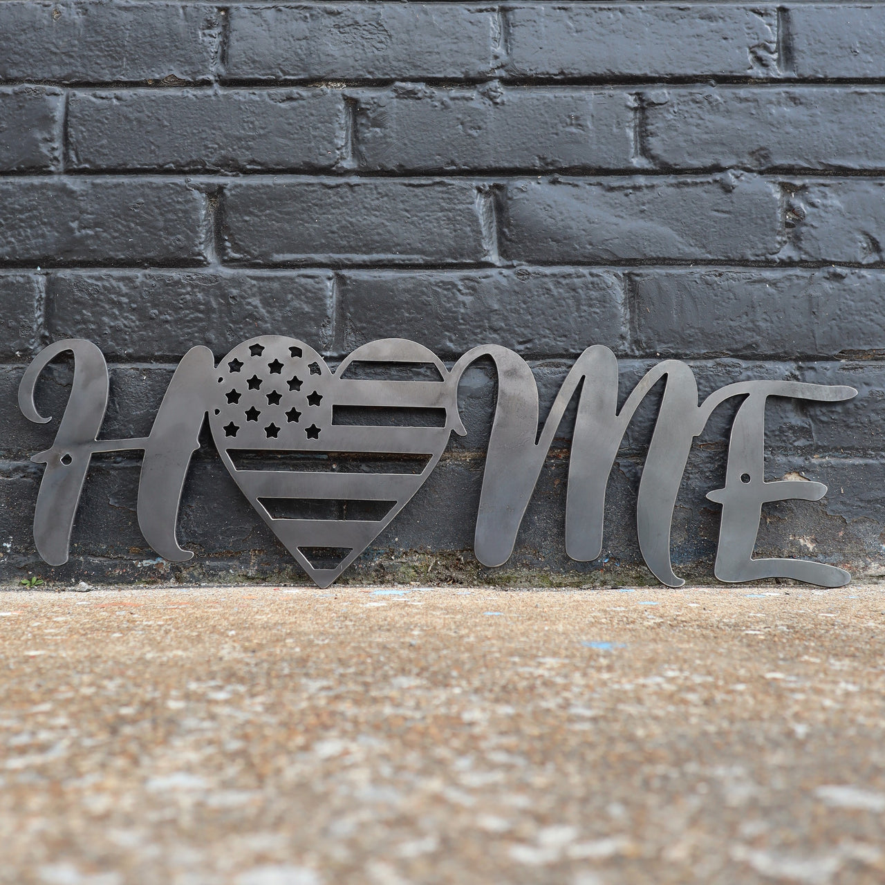 Metal Home Sign - American Flag Heart Wall Art - Fourth of July Decor