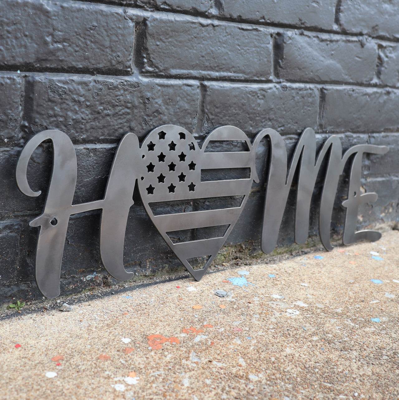Metal Home Sign - American Flag Heart Wall Art - Fourth of July Decor