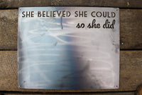 Thumbnail for She Believed She Could, So She Did - Feminist Quote Magnet Board - Inspirational Home Office Organization - Magnetic Art