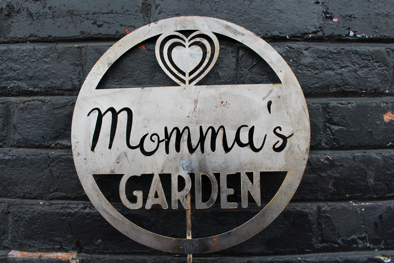 Personalized Heart Garden Stake - Metal Gardening Decor - Dedication Memorial Yard Art Marker - Free Shipping