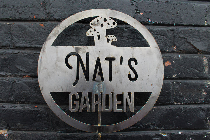 Personalized Mushroom Garden Stakes