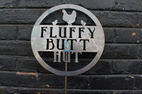 Thumbnail for Fluffy Butt Hut - Metal Chicken Coop Garden Stake - Chicken Lawn Decor - Funny Farmhouse Yard Art - Homestead Garden Decor