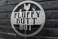 Thumbnail for Fluffy Butt Hut - Metal Chicken Coop Garden Stake - Chicken Lawn Decor - Funny Farmhouse Yard Art - Homestead Garden Decor