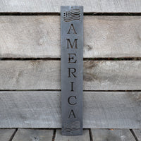 Thumbnail for Personalized American Flag Metal Porch Sign - Patriotic Front Door Wall Art - Fourth of July Welcome Decor