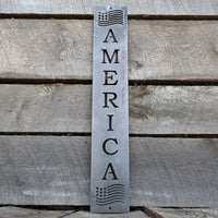 Thumbnail for Personalized American Flag Metal Porch Sign - Patriotic Front Door Wall Art - Fourth of July Welcome Decor