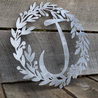 Thumbnail for Custom Metal Monogram Berry Wreath - Initial Letter Front Door Hanger Decor