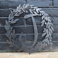 Thumbnail for Custom Metal Monogram Berry Wreath - Initial Letter Front Door Hanger Decor
